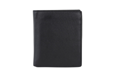 LEAS Mini Geldbörse mit Riegel extra dünn im Hochformat Echt-Leder, schwarz